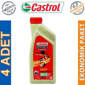 Castrol Power 1 Scooter 4T 10W40 - 1 lt 4'lü Motorsiklet Yağı