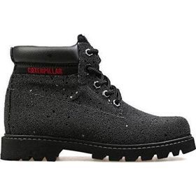 Cat 015F101071 Black Glıtter Deri Siyah Colorado İridencent Zip Çocuk Botu
