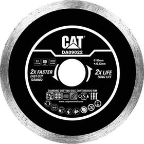 Cat DA09022 115 mm Profesyonel Fayans, Seramik, Mermer Elmas Kesme Diski (Sürekli Kenar)