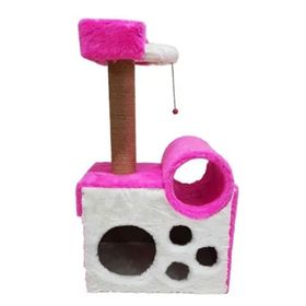 Cat Hause 90 cm Pembe Yuvalı Ve Oturaklı Kedi Tırmalama