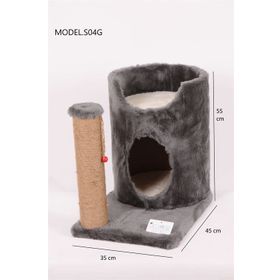Cat Hause S04 Gri 47 cm Oval Yuvalı Kedi Tırmalama