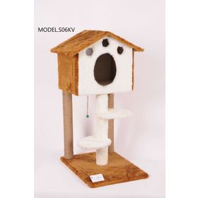 Cat Hause S06 Kahve 98 cm Merdivenli Kulübe Kedi Tırmalama