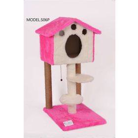 Cat Hause S06 Pembe 98 cm Merdivenli Kulübe Kedi Tırmalama