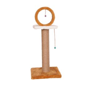 Cat Hause T6 78x30x30 cm Kahverengi Çemberli Kedi Tırmalama