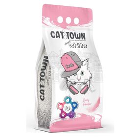 Cat Town 10 lt Bebek Pudra Kokulu İnce Taneli Beyaz Bentonit Kedi Kumu