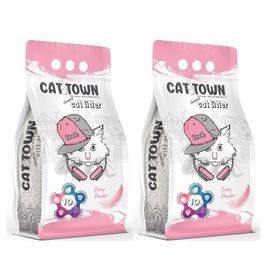 Cat Town 10 lt x 2 Adet Bebek Pudrası Kokulu Bentonit Ince Taneli Kedi Kumu