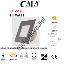 Cata 1.5 W Radar Sensörlü Aydınlatma Beyaz Günışığı Ct-5173