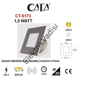 Cata 1.5 W Radar Sensörlü Aydınlatma Beyaz Günışığı Ct-5173