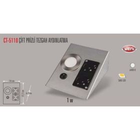 Cata 1 Watt Beyaz Işık Çift Prizli Tezgah Aydınlatma Ct-5110