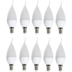 Cata 10 'li Cata CT-4084 Kıvrık Mum Ledli Buji LED Ampul-Ince E14 Duy-Kıvrık Avize Ampülü-Beyaz Işık 6400K