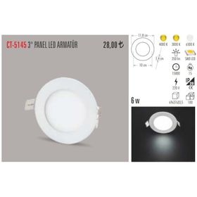 Cata 6 Watt Panel Led CT-5145 Beyaz Işık Alüminyum Kasa