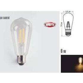 Cata 8w Edison Led Ampul St-64 Günışığı Ct-4353 -3 Adet