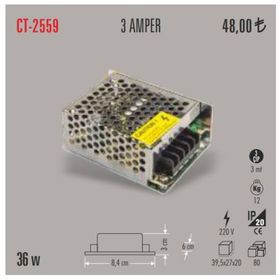 Cata CT-2559 3 Amper 80 Adet Şerit Led Trafosu