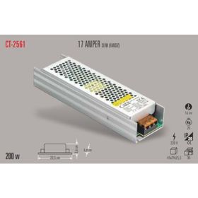 Cata CT-2561 17A Gri Slim Led Trafosu