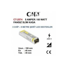 Cata CT-2574 12V 5A Fansız Şerit Led Trafosu