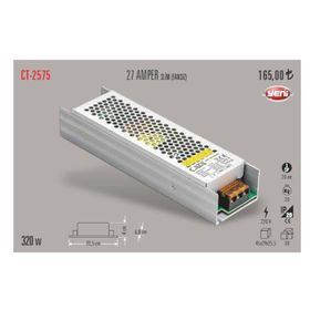 CATA CT-2575 27A,320W Slim Model Fansız Şerit Led Trafosu