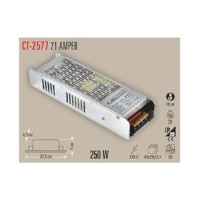 Cata CT-2577 21A 12V Slim-Fansız Şerit Led Trafosu