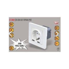 Cata CT-3004 Çita Sıva Altı Topraklı Priz