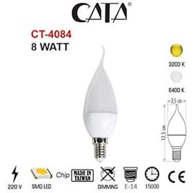 Cata CT 4084 8 Watt Kıvrık İnce E14 Duy Mum Buji Led Ampul