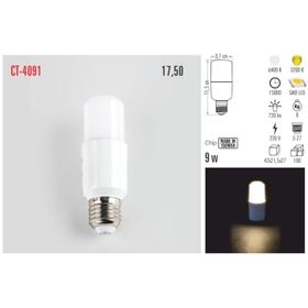 Cata CT 4091 Günışığı 3200K 3 Adet 9 W Buji Led Ampul