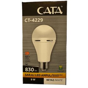 Cata CT-4229 E27 Duylu Beyaz Işık 9W Şarjlı Led Ampul