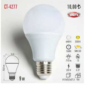 Cata Ct-4277 9 W E-27 Beyaz Işık Led Ampul