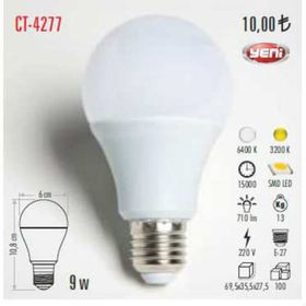 Cata CT-4277Y 9 W Yeşil E27 Duy Led Aydınlatma