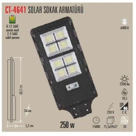 Cata CT-4641 250 W Solar Sokak Armatürü