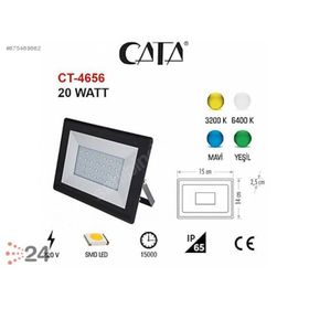 Cata CT-4656 20W Slim Beyaz Led Projektör
