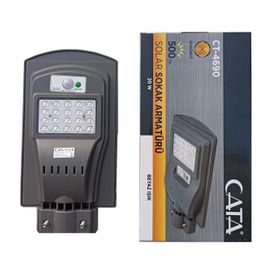 Cata Ct-4690 Güneş Enerjili Bahçe Aydınlatma Solar Sokak Lambası 20w Solar Armatür Led Projektör