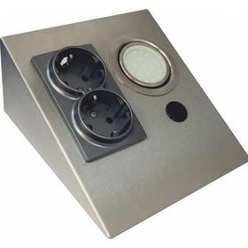 Cata Ct-5109 2 W Beyaz Çift Prizli Saten Kasa Tezgah Aydınlatma