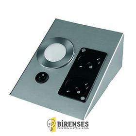 Cata Ct-5109 2 W Beyaz Çift Prizli Saten Kasa Tezgah Aydınlatma