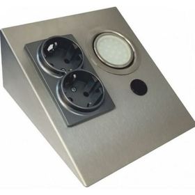 Cata Ct-5109 2 W Beyaz Çift Prizli Saten Kasa Tezgah Aydınlatma