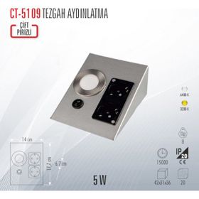 Cata CT-5109B 1 W Beyaz Üçgen Spot