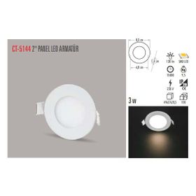 Cata CT-5144 3000K 3W Sıva Altı Slim Gün Işığı Led Panel