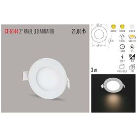 Cata CT-5144 Günışığı Renk 3W Sıva Altı Led Panel Spot Armatür