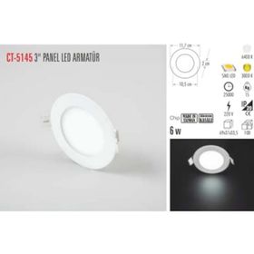 Cata CT-5145 Eco 6W Yuvarlak Panel Led Armatür