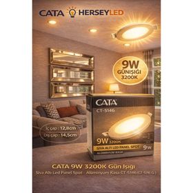 Cata CT-5146 G 9W 3000K Alüminyum Kasa Gün Işığı Sıva Altı Led Panel Spot