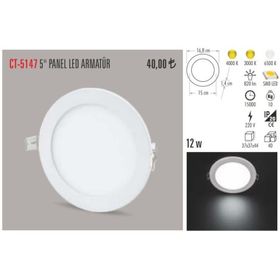 Cata CT-5147K 12W 4000K Slim Panel