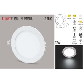 Cata CT-5147K 12W 4000K Slim Panel