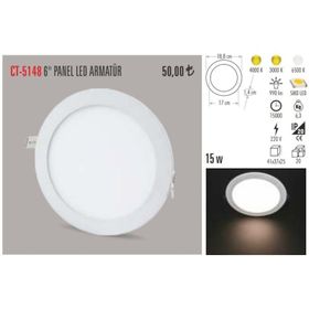 Cata CT-5148K 15W 4000K Slim Panel
