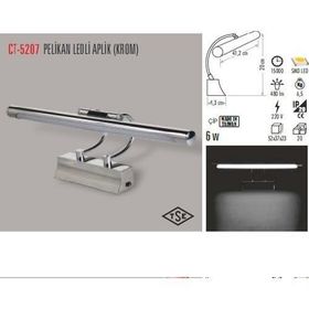 Cata CT-5207 6 w / 3200 k Pelikan Led Aplik