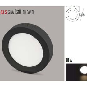 Cata CT-5233 S 18W Siyah Sıva Üstü 6400K Beyaz Led Panel
