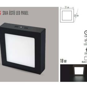 Cata CT-5234 S 18W Siyah Sıva Üstü 6400K Beyaz Led Panel