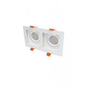 Cata CT-5237 Beyaz Kasa Pars İkili Gu 10 Duy Metal Spot Çerçevesi