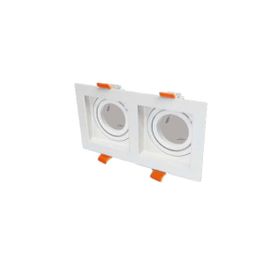 Cata CT-5237 Beyaz Kasa Pars İkili Gu 10 Duy Metal Spot Çerçevesi