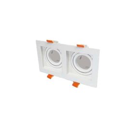 Cata CT-5237 Beyaz Kasa Pars İkili Gu 10 Duy Metal Spot Çerçevesi