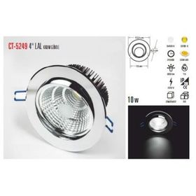 Cata CT-5249 Beyaz 10 W 4" Lal Krom Gövde Led Armatür Spot