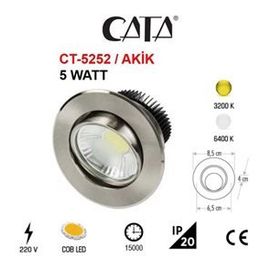 Cata CT 5252 3 Adet 5W Günışığı 3200k Satin Gövde Led Spot