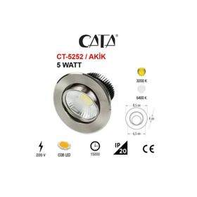 Cata CT 5252 3 Adet 5W Günışığı 3200k Satin Gövde Led Spot